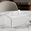 Exquisite Streak European Style Leather Tissue Box, High Quality, Hotel, Living Room, Bathroom, Home Decor, New 4