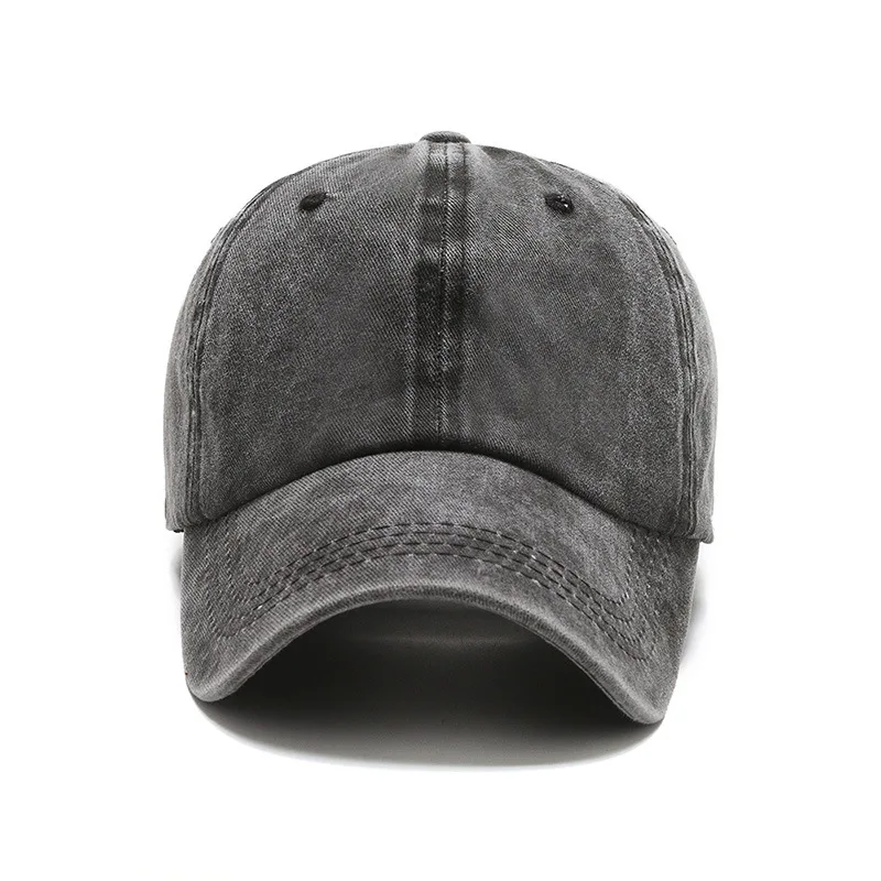 Custom LOGO Washed Cotton Baseball Cap Snapback Hats Adjustable Size Retro Unisex Vintage Washed Cotton Sunshade Soft Cap 4