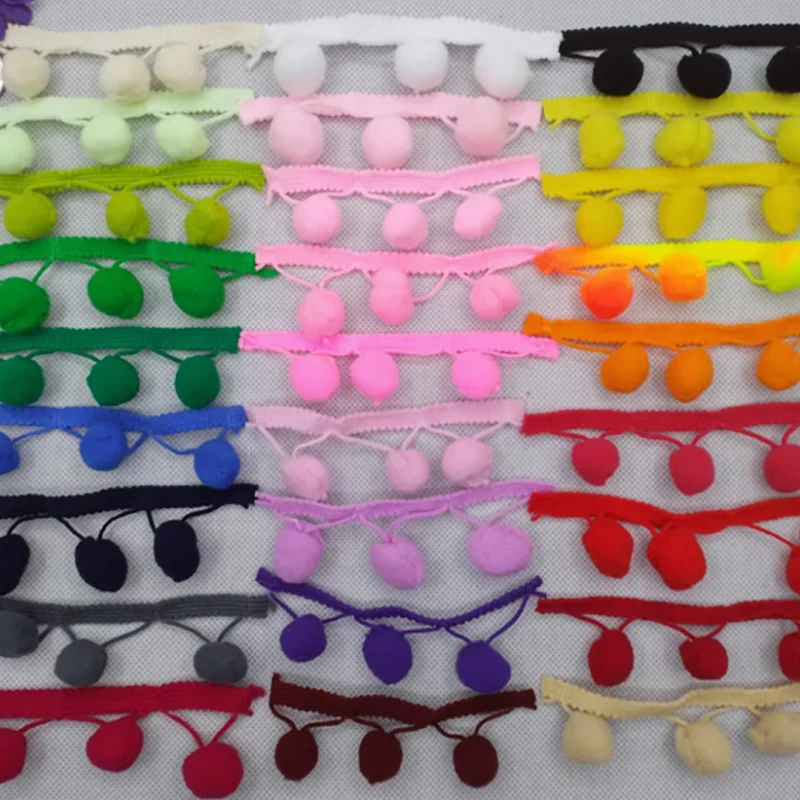 Vibrant Mini Pom Pom Lace Trim for Creative DIY Projects
