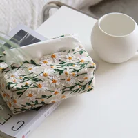 Daisy Tissue Box Living Room Home Coffee Table Paper Drawer New Chinese Napkin Box Set Embroidered Flowers Car Tissue Box 1