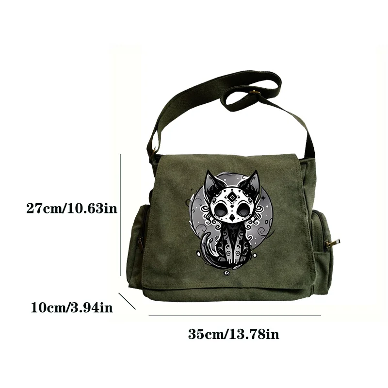 Frightened Cat Women's Shoulder Crossbody Bags Large Capacity Vintage Messenger Bag Daily Commuting