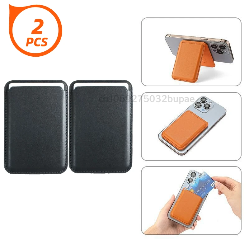 Magnetic Leather Wallet Phone Card Holder - Portable Popsockets Magsafe Edition