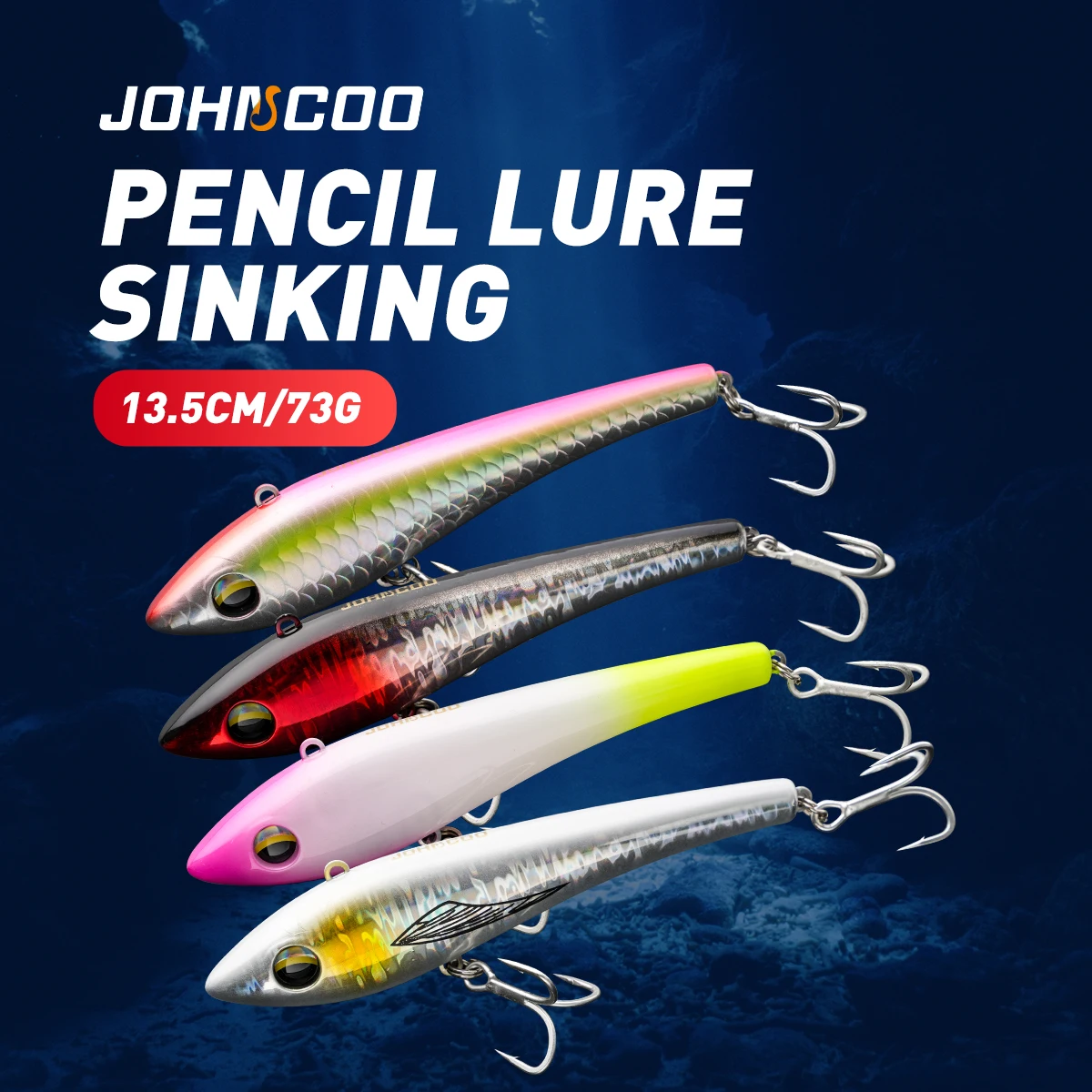 Sinkender VIB-Angelköder, 135 mm, 73 g, langer Wurf, Vibrationsköder, künstlicher harter Köder, starker Haken für GT-Thunfisch, Meeresangelköder