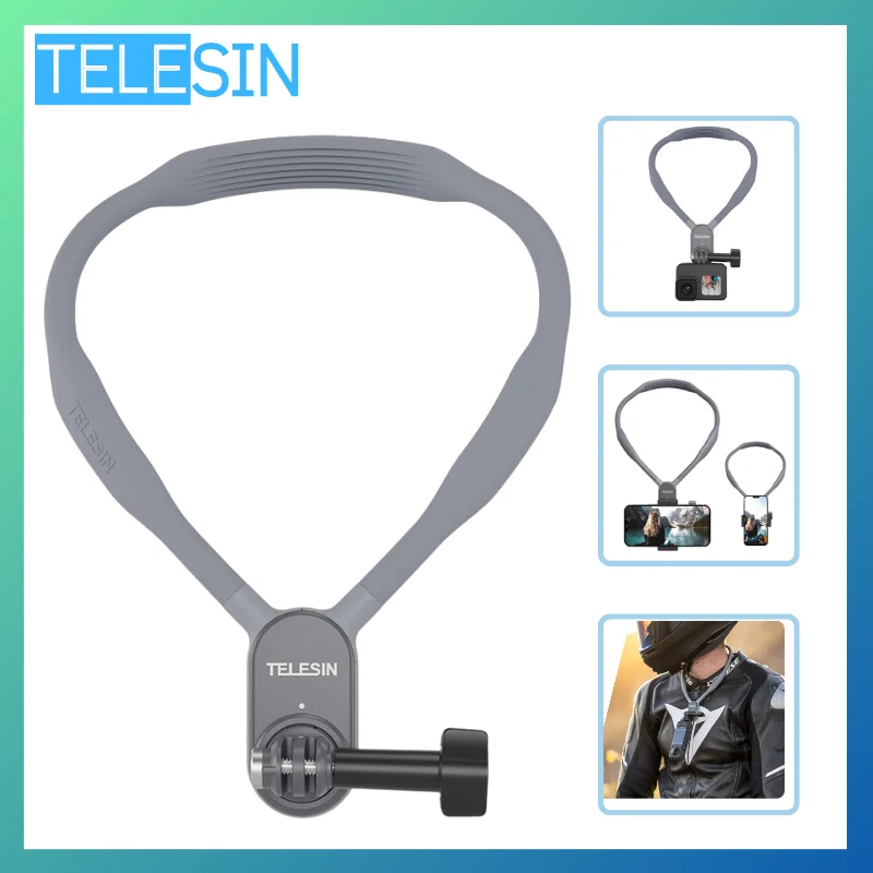 TELESIN Magnetic Neck Holder Mount for Action Cameras/ Phones