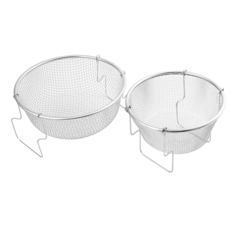 

Fry Basket Stainless Steel Portable Fried Basket Round Fries Chicken Wings Baskets Cook Net Gadgets Utensil Kitchen Tool