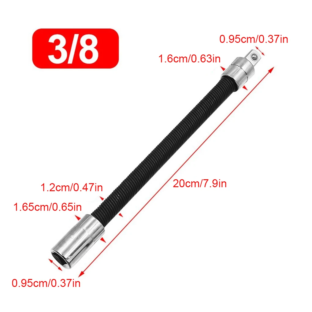 Driver Flexible Socket Extension Rod Adapter Wrench Socket Set Electric Wrench Durable 3/8inch