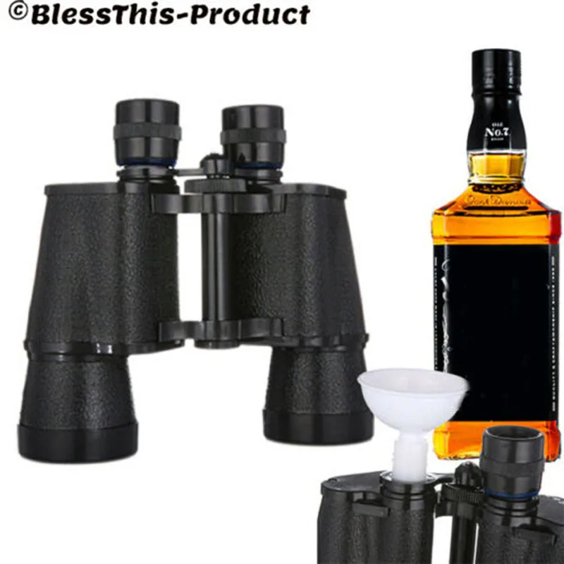 Binocular Shape Water Bottle Drink Flask Two Sided Holds Secret Liquor Gag Zj55 Outdoor Tools
