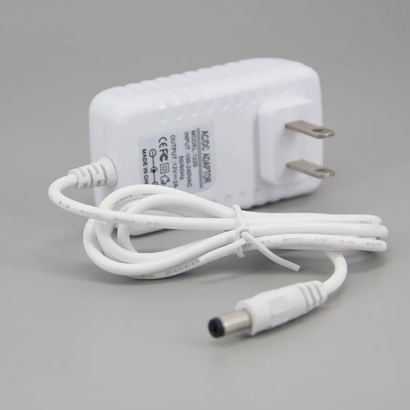 백색 LED 드라이버 AC 110V-240V to DC EU US 플러그, 전원 공급 어댑터, 스트립 조명용 스위칭 컨버터 충전기, 12V 2A, 2000ma