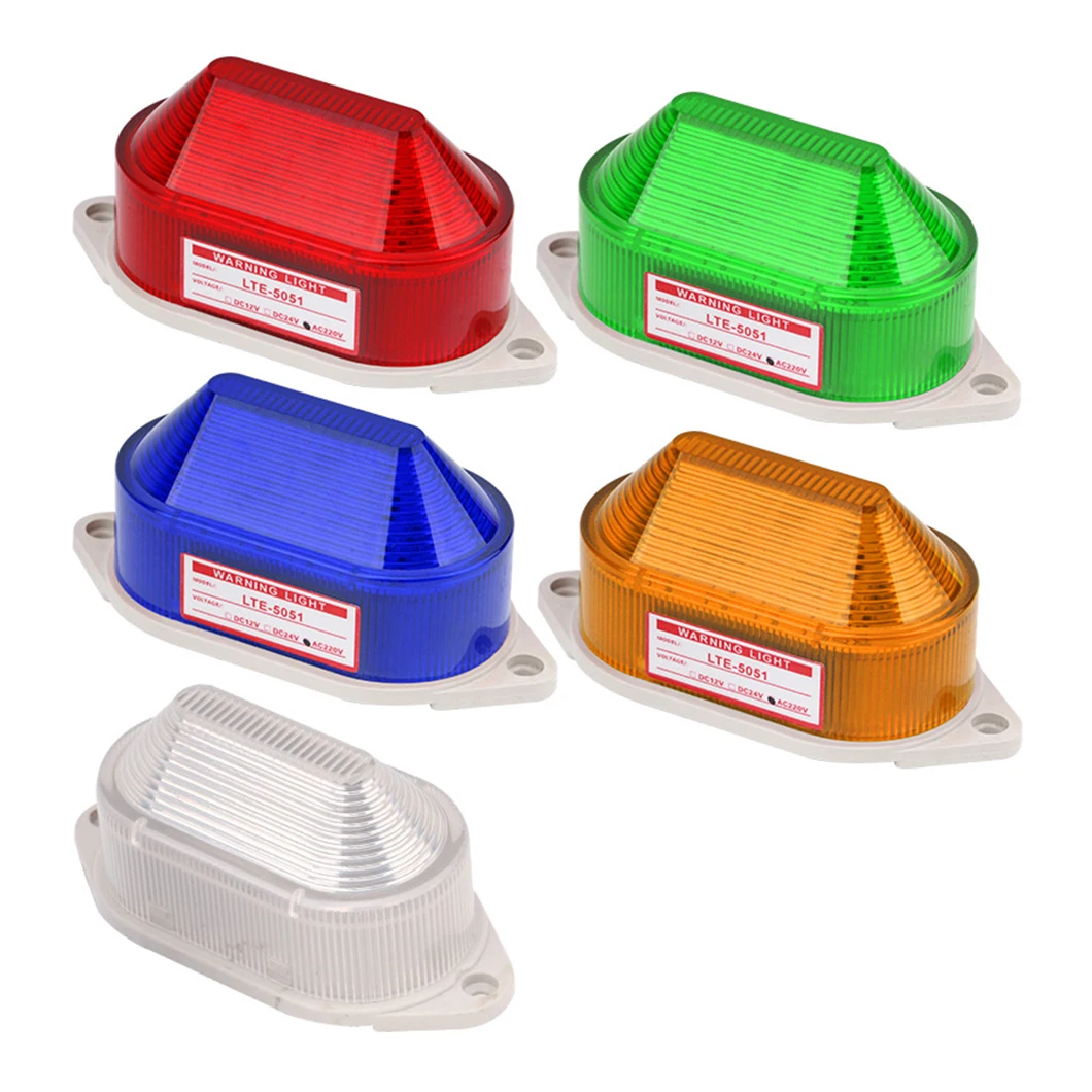 LED-5051 LED Engineering Alarm Light 12/24/220V Flashing Warning Light Mini Waterproof Audible and Visual Alarm Signal Warn Lamp