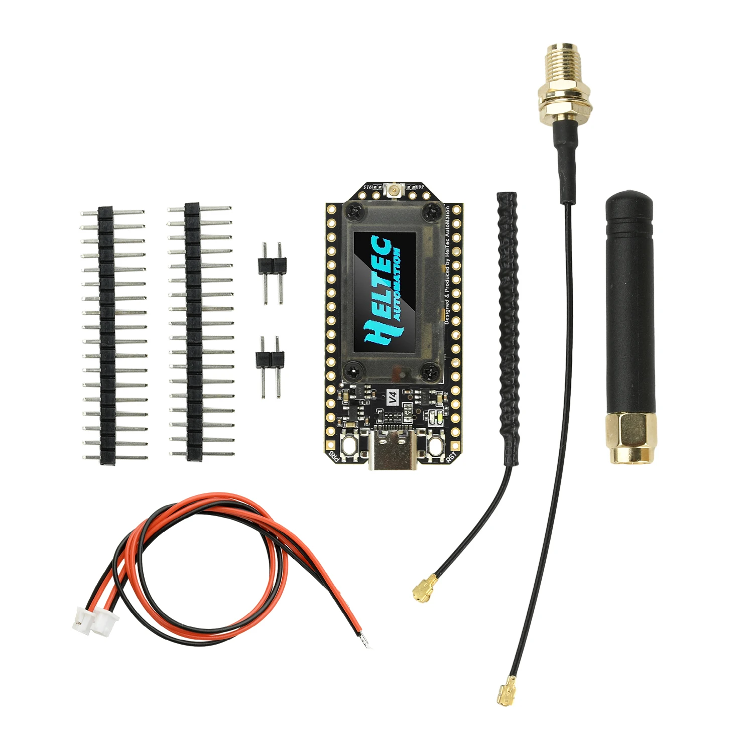 ตัวเลือกสินค้า บอร์ดพัฒนา Heltec V4 OLED 0.96นิ้ว LoRa GPS ESP32
