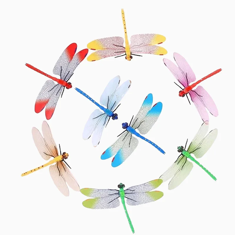 

5PCS 3D Luminous Insects Dragonfly Butterfly PVC Specimen Decorative Sticker DIY Book Album Decoration Garden Decoration Outdoor