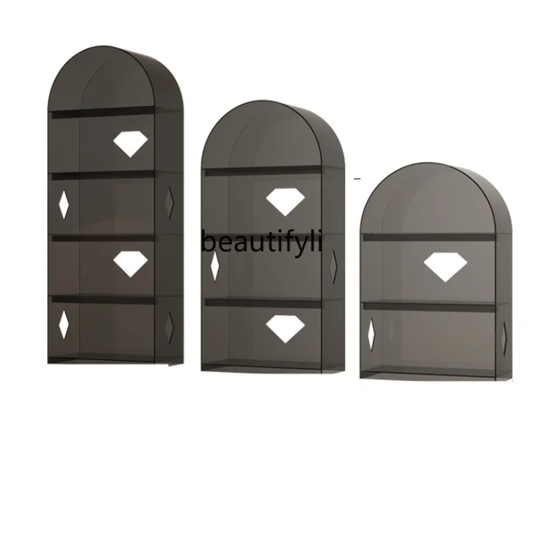

Nordic Acrylic Bookcase Arch Shelf Living Room Creative Floor Multi-Layer Wall Display Shelf Simple Bookcase furniture