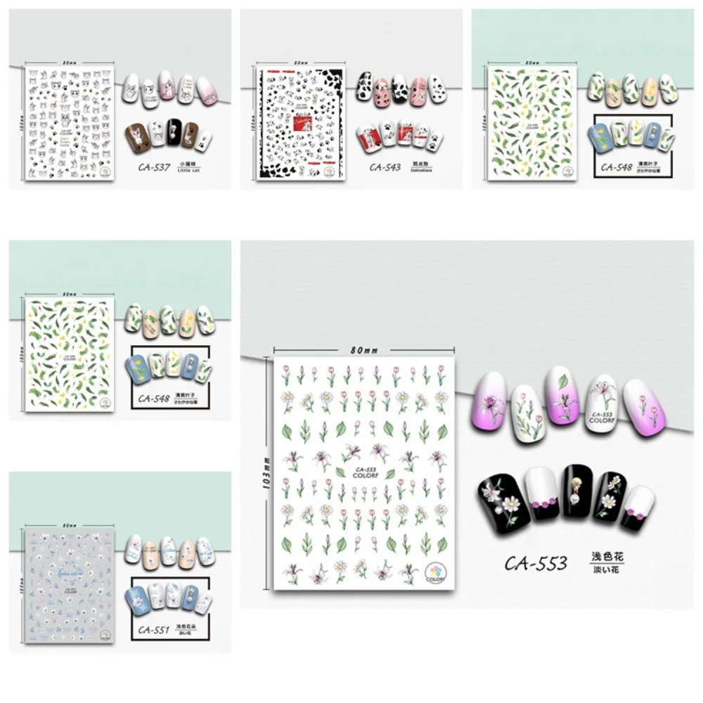 

Peel Off 3D Nail stickers Art Sliders Naughty Cute Cat Animal Nail Decoraciones Foil Self adhesive Design Manicure Accessories