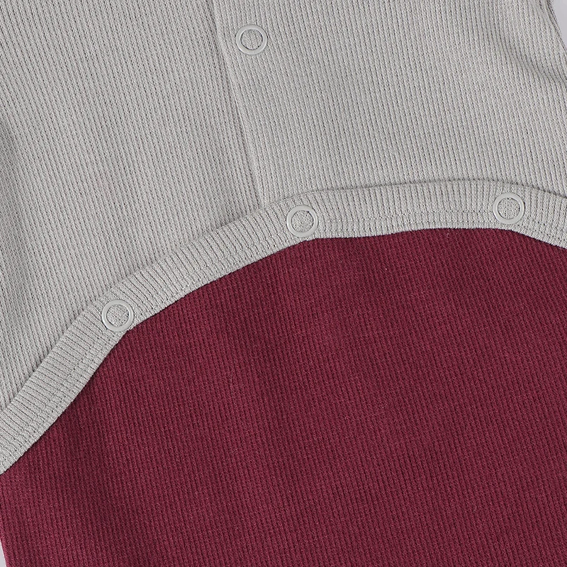 Baby romper kinder kleidung lange ärmeln rippen baby overalls zwei colorblock junge und mädchen kleidung footies sommer/frühling strampler – Detail 13
