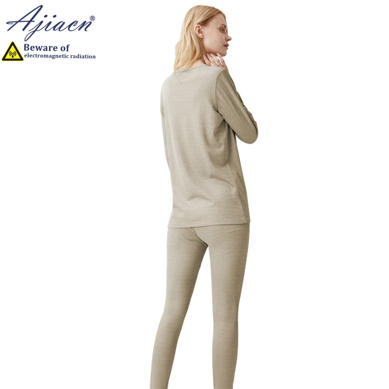 Genuine anti-radiation silver fiber knitted fabric women's long underwear Electromagnetic radiation shielding thermal underwear thermal underwear sets