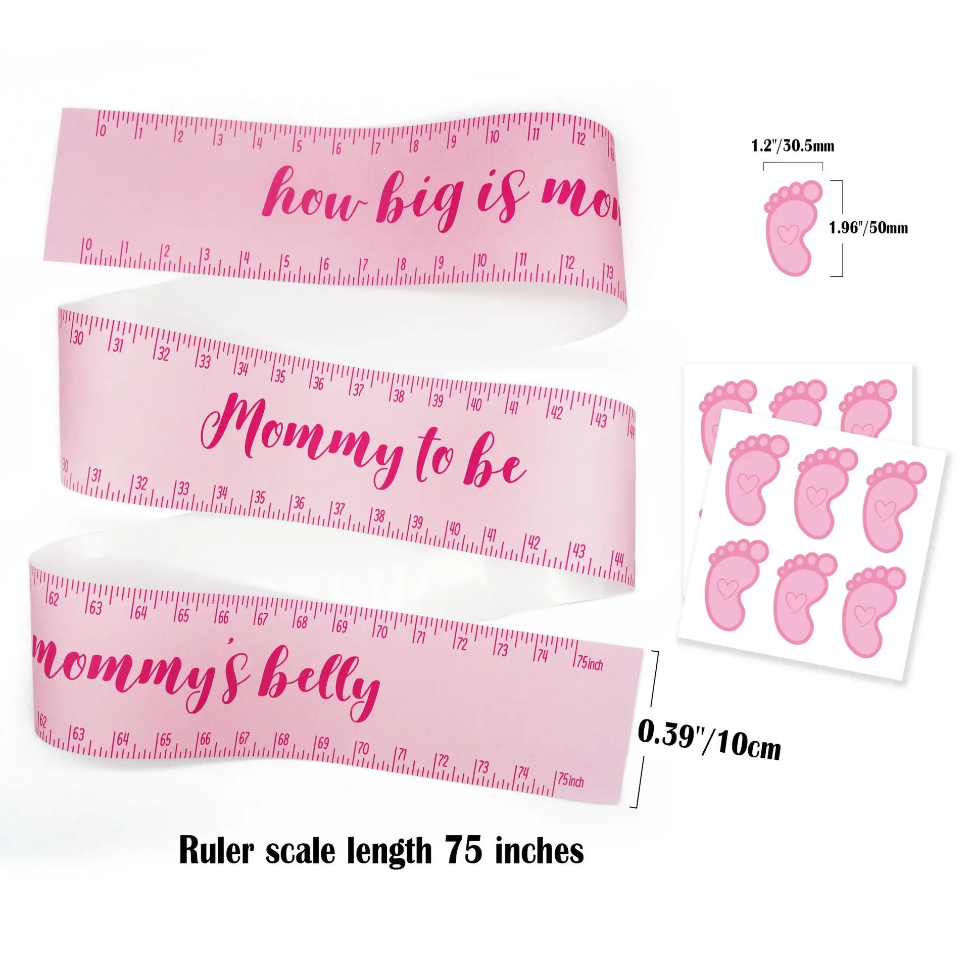 European and American Gender Reveals Baby Unveiling Team Game Card Baby Shower Birthday Party How Big Is Mommy's Belly Game Set