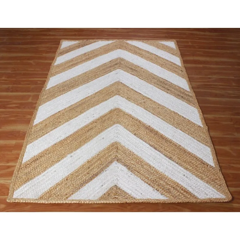 

Rug Natural Braided Jute Runner Living Modern Area Carpet Floor Decor Rug