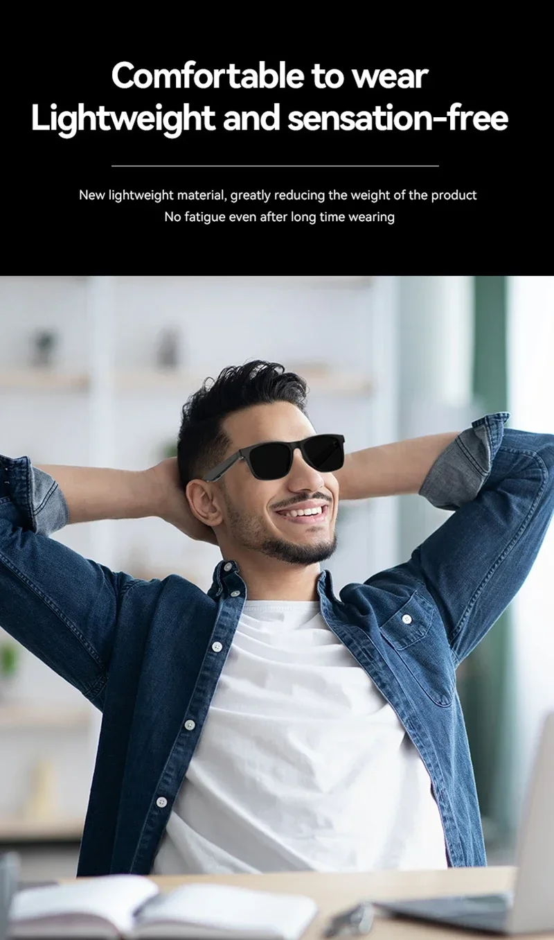 Lenovo 8K AI Smart Glasses Remote Control Touch Photo Camera Recording Translator Voice Assistant Wireless Bluetooth Eyewear