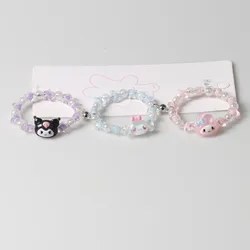 Sanrio Cinnamoroll Kuromi Beads DIY Bracelet Magnet Couple HelloKitty Bracelet Jewelry Valentines Bff Gift for Girls Birthday