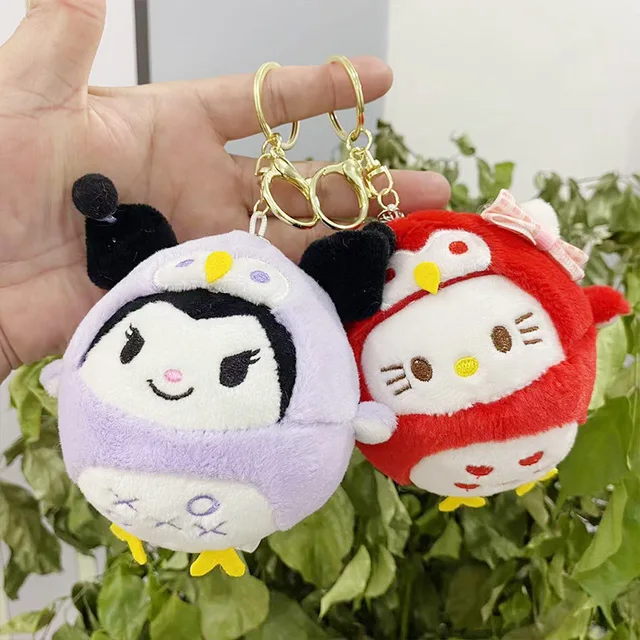 Kawaii Cute Sanrio Owl Collection Kuromi Hello Kitty Plush Toys Keychain Cartoon Cinnamoroll Couple Backpack Pendant Girls Gift