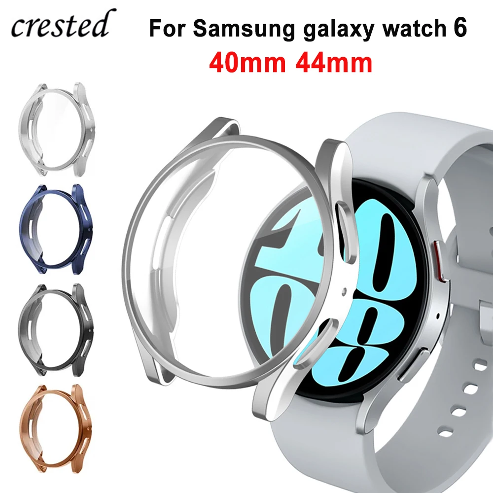 Tpu Case For Samsung Galaxy Watch 6 44mm 40mm Plated Screen Protector  All-around Bumper Shell Galaxy Watch 6 40 Mm 44 Mm Cover - Watch Cases -  AliExpress