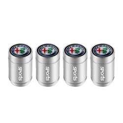 4Pcs Stylish Car Emblem Wheel Tire Valve Caps Stem Cover Hubcap (D - Silver)