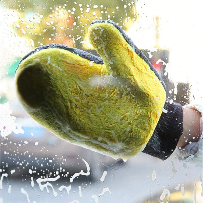 Car Cleaning Gloves Towel Soft Microfiber Chenille Water Absorption Car Body Washing Glove Duster Clearner Cleaning Tools
