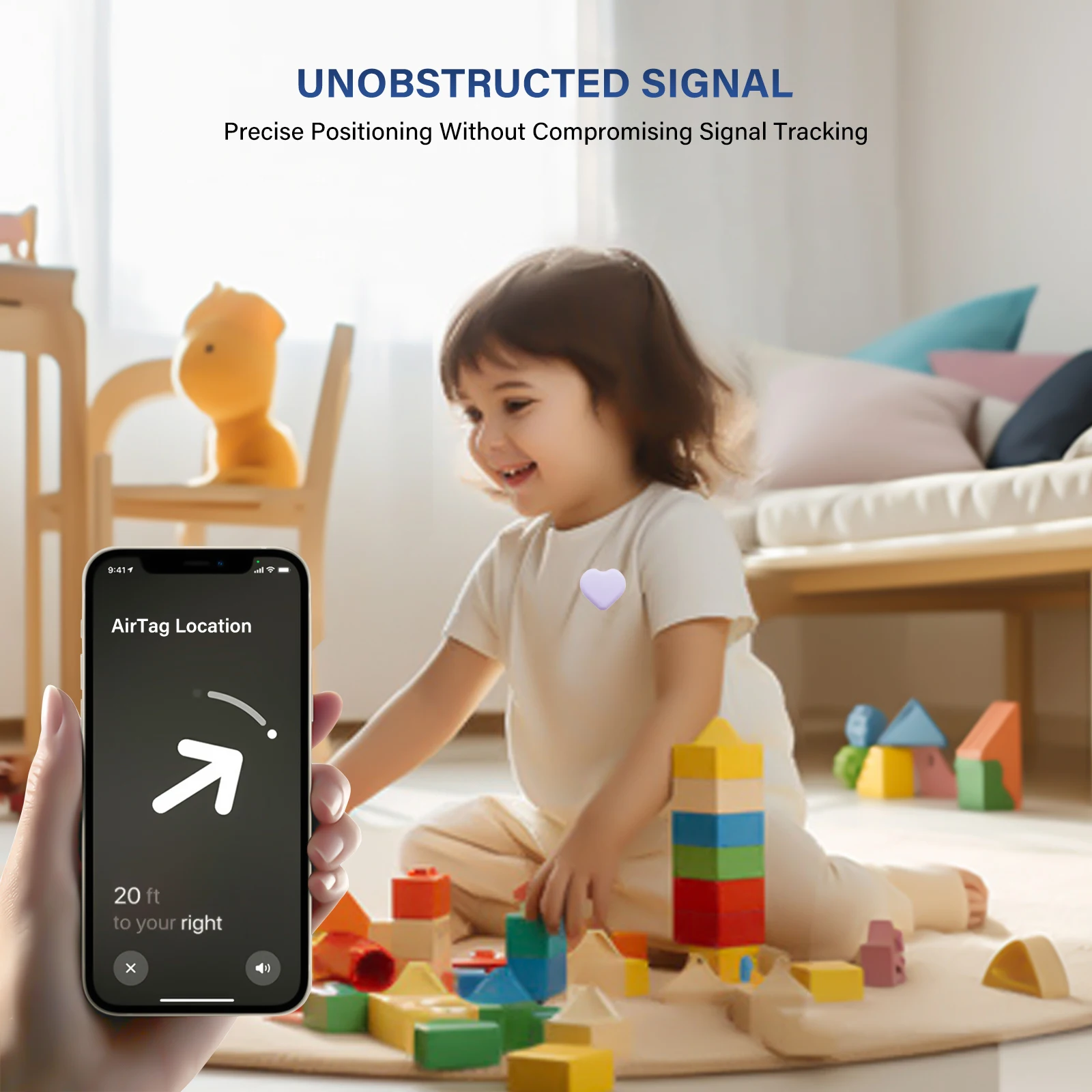 Silicone AirTag Safety Holder with Pin - Anti-Lost Tracker Cover for Kids, Elderly, and Luggage