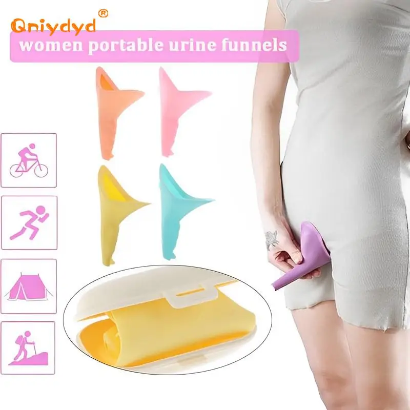 Silicone Women Urinal Outdoor Travel Camping Female Portable Lady Urinal Urine Toilet Funnel Stand Up Pee Urinate Device