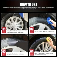 Tire care wax, plastic and rubber repair agents for all car models, waterproof maintenance and cleaning cream for external gloss 4