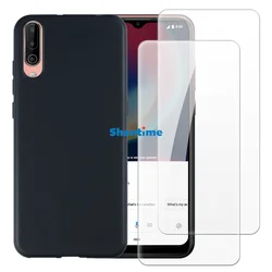 Durable Full - Body Protection: Soft Case + 2 Tempered Glass Screen Protectors for Wiko View 4 (Black)
