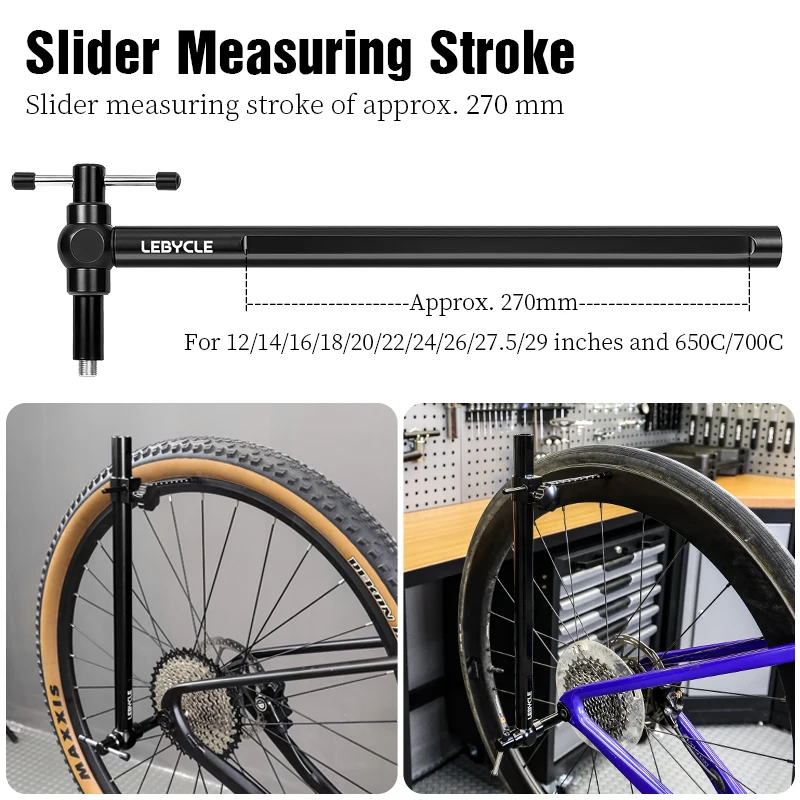 LEBYCLE MTB 로드 바이크 변속기 행어 정렬 게이지 전문 자전거 테일 훅 360 °   회전 정렬 교정 수리 도구