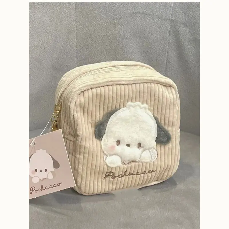 

Cherry Embroidery Pencil Bag Plush Pencil Case Stationery Pouch Bag Bear Lambwool Pencil Pen Pouch Cute School Supplies Gift