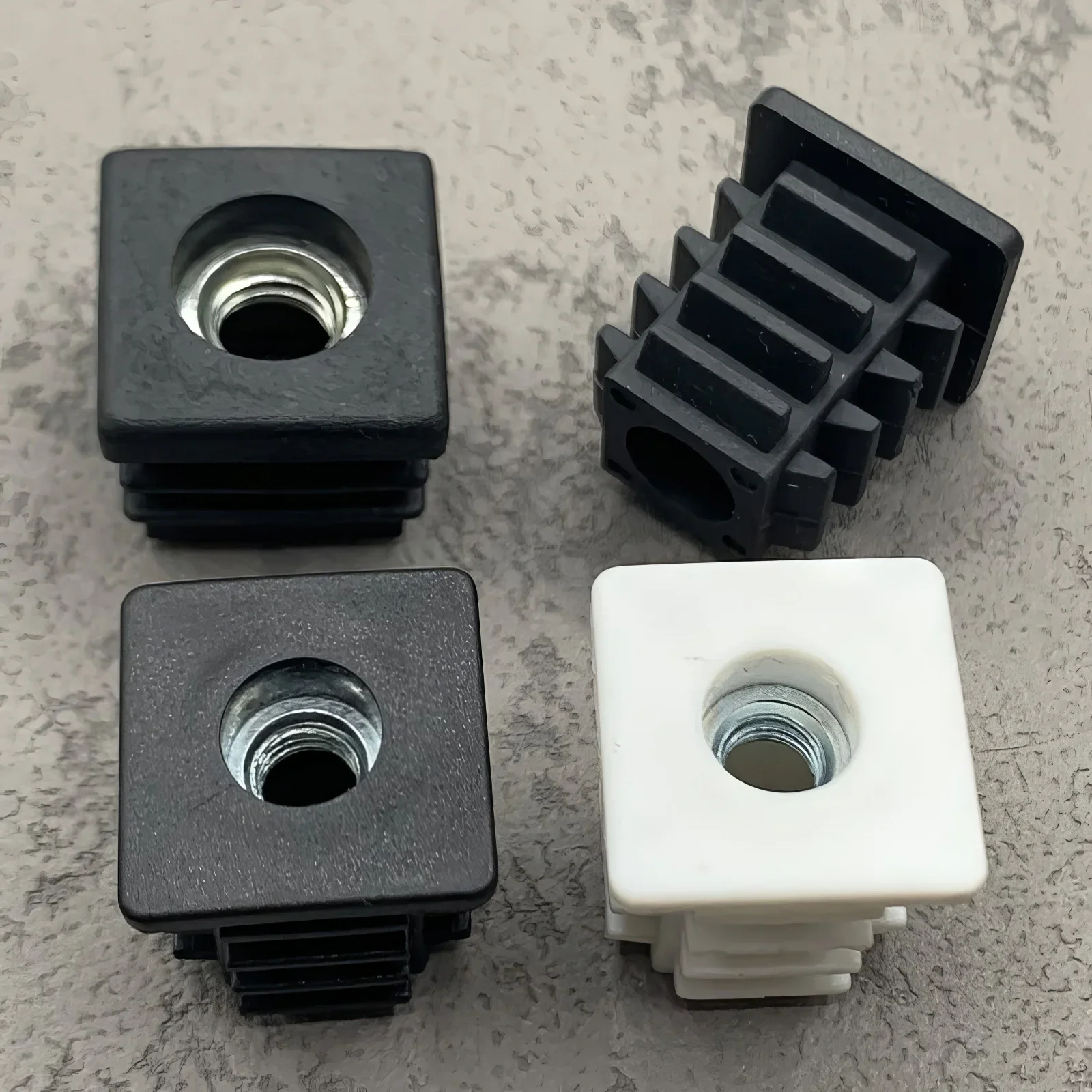 Pipe End Cap 10/5pcs Black/white Square Pipe Plugs Nut Hole Blanking End Inserts Caps Pipe Cover M5 M6 M8 Furniture Leg Feet Tube Plug