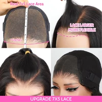 ISEE cheveux sans colle perruques cheveux humains prêt à porter droite sans colle pré-plumée porter et Go perruques 7x5HD dentelle avant perruques pré-coupées dentelle 4
