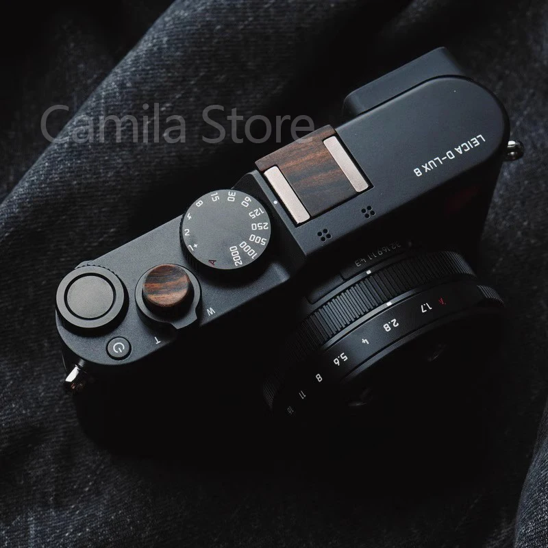 wooden Shutter Release wooden Button and Hot shoe cover for LEICA dlux8 D-LUX8 D-LUX7 Camera Cold shoe protection