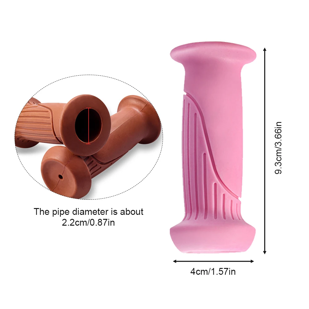 2Pcs Rubber Grip Handle Bike Handlebar Grips Cover Anti-skid Bicycle Tricycle Skateboard Scooter For Kids Girls Boys