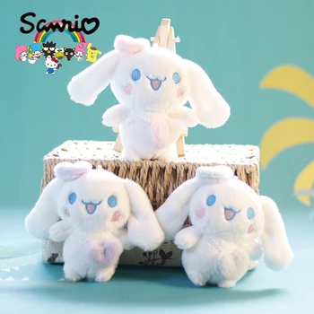 산리오 시리즈 시나모롤 러브 사첼 가방 봉제 인형, 귀여운 장식, 11cm 펜던트 키 체인, 어린이 장난감 선물, 애니메이션 장식