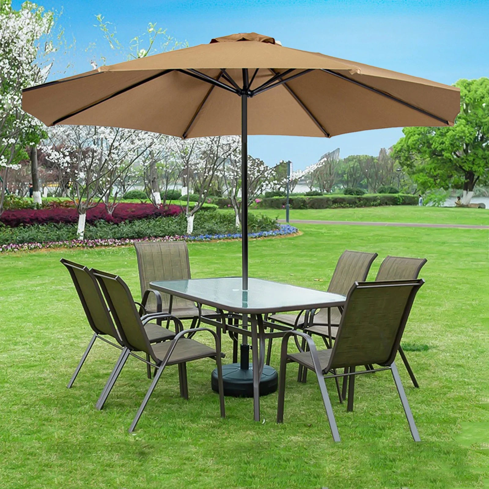 6/8 Bones Parasol Cover Waterproof Replacement Parasol Umbrella Surface Sun Protection Detachable Washable Rain Gear Accessories