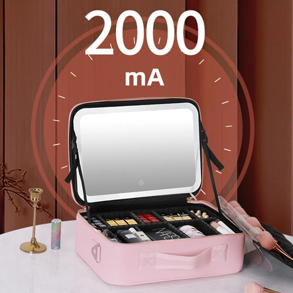 Pink Portable Makeup Artist Professional Makeup Vanity Box With