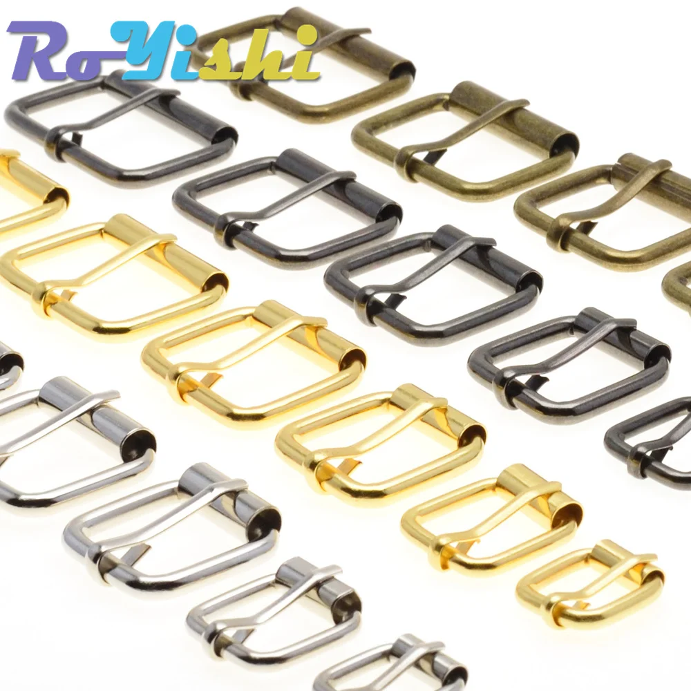 5 Pcs Metal Wire Formed Half Single Roller Belt Buckles for Hand Bag Shoe StrapRectangle Ring Leather Craft Repair DIY Decor