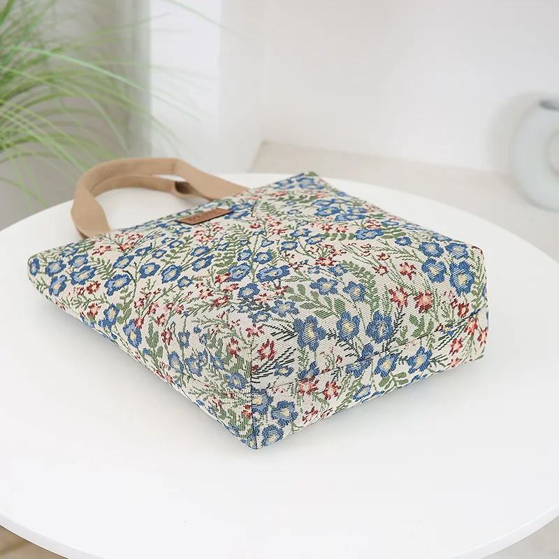 Neuer Stil Gestrickter Jacquard-Stoff Große Kapazität Handtasche, Bucket-Style Tragbare Aufbewahrungstasche, Alltagstasche für Mütter – Detail 8
