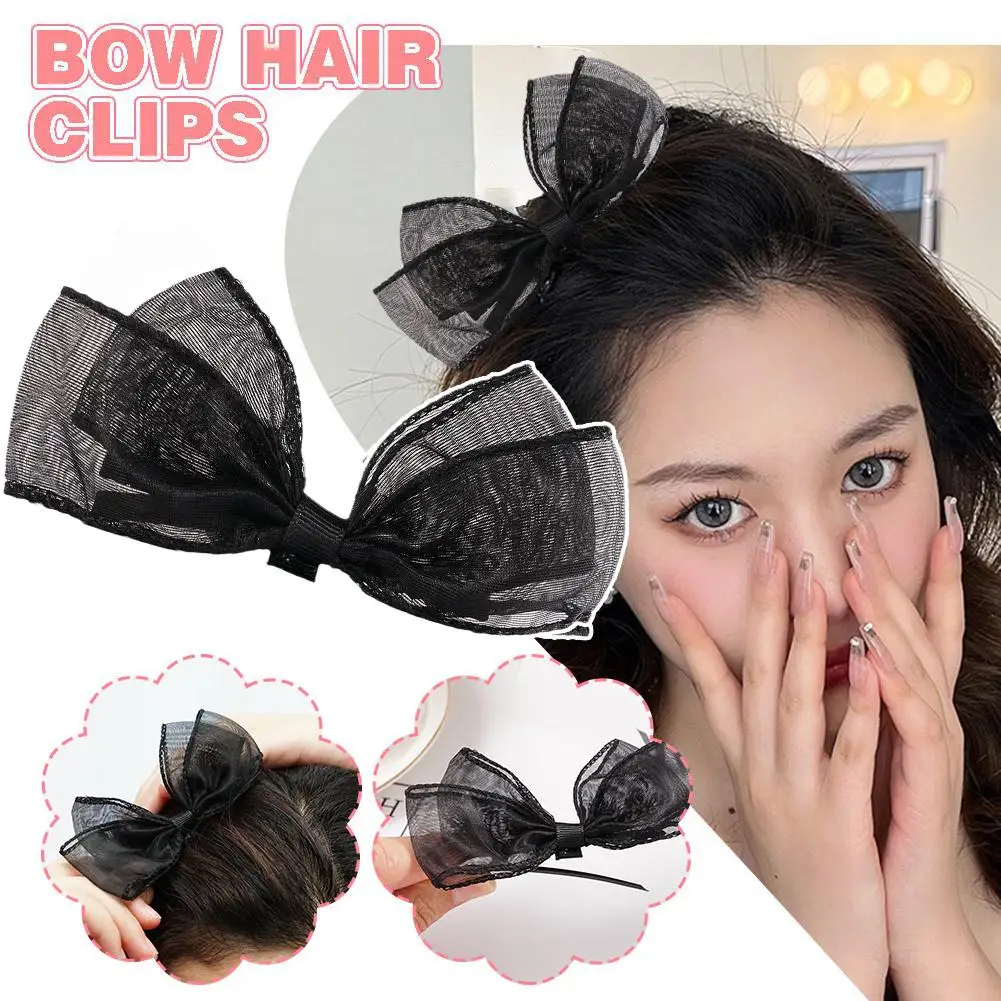 

1Pcs Blackbow Hair Clips For Girls Kawii Barrettes Cute Hair Accessoires Kids Colored Ribbon Woman Hairpins Hairgrip Hot M1W2