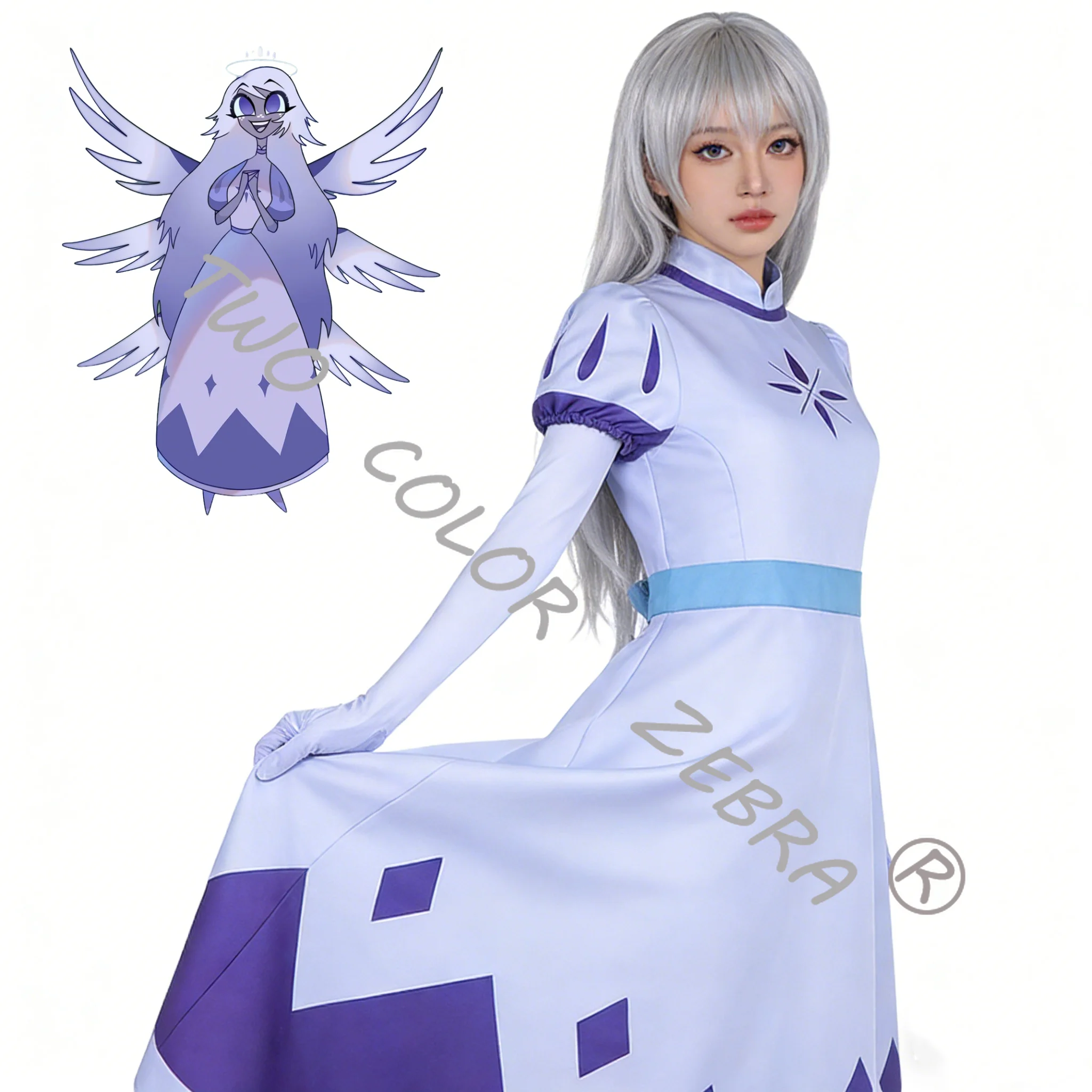 slim fit dress slacks In Stock】【Size S-3XL】DokiDoki-N Anime Hell Hotel Cosplay Angel Costum –  dokidokicosplay main image 0