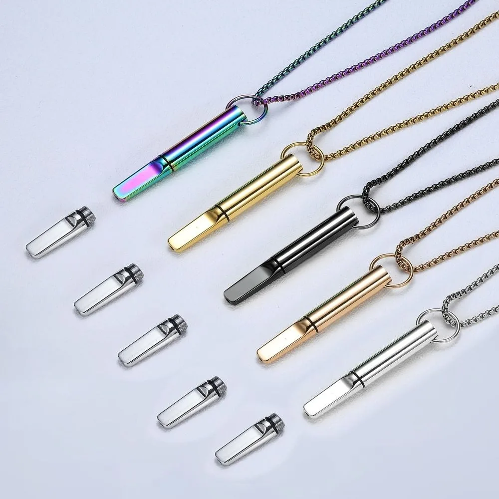 Breathing Resistance Whistle Necklace With Cotton Core Relaxation Anxiety Relief Necklace Stress Relief Yoga Meditation Necklace