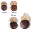 100pcs/lot 2 hole natural coconut buttons 18/20/25/30mm round sewing flatback brown buttons free shipping COCO010 3