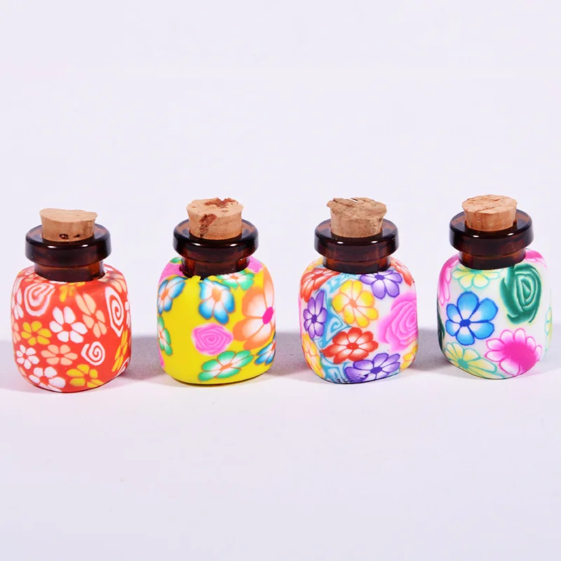 코르크 호박색 미니 유리병, 에센셜 오일 병, 결혼 선물, 소원 병, 2ml, 로트당 10 개