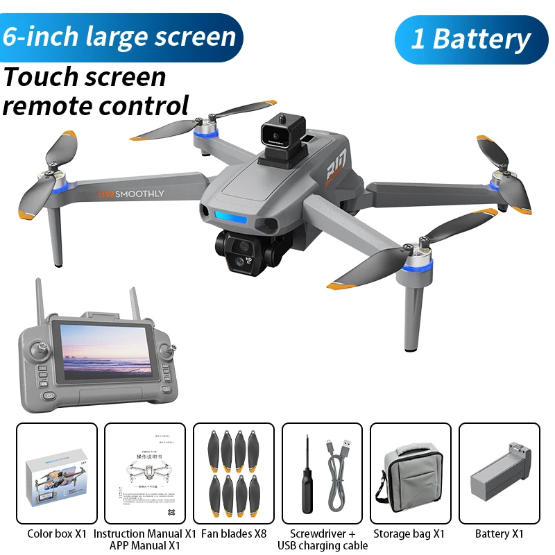 Drone GPS Pliable avec Écran Tactile et Retour Auto
