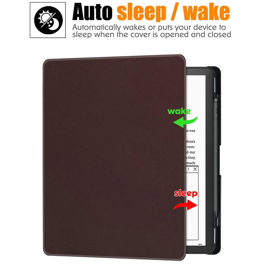 Fino para Kindle Scribe Capa de Couro pu Premium com Suporte de Caneta Sono e Despertar Automáticos 102 in 2023 Case - Imagem 5
