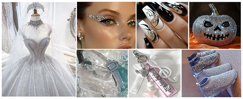 BOBOHOO 2088 Mehrfarbige Kristall-Strasssteine, Nicht-Heißfixierend, Glas-Flatback, 8 Große, 8 Kleine, 16 Schnitte für Kleidung, Taschen, Nagelkunst – Detail 18